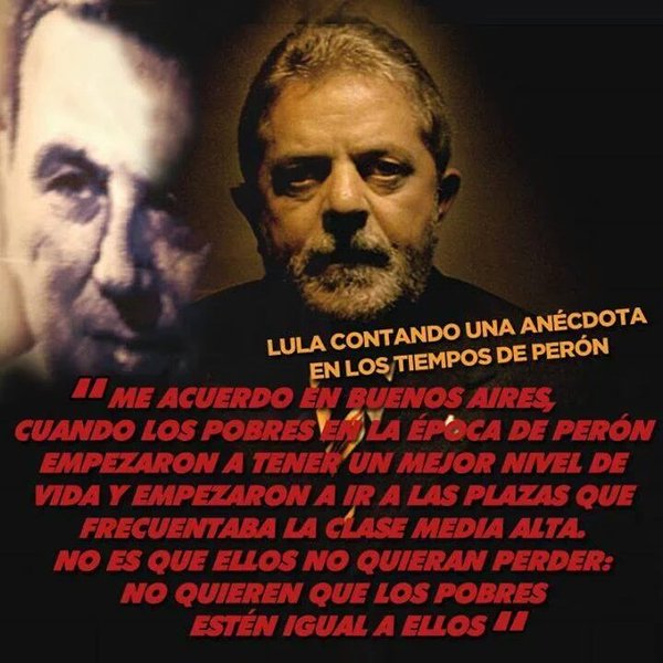 Lula recuerda a pobres Argentina durante Perón.
